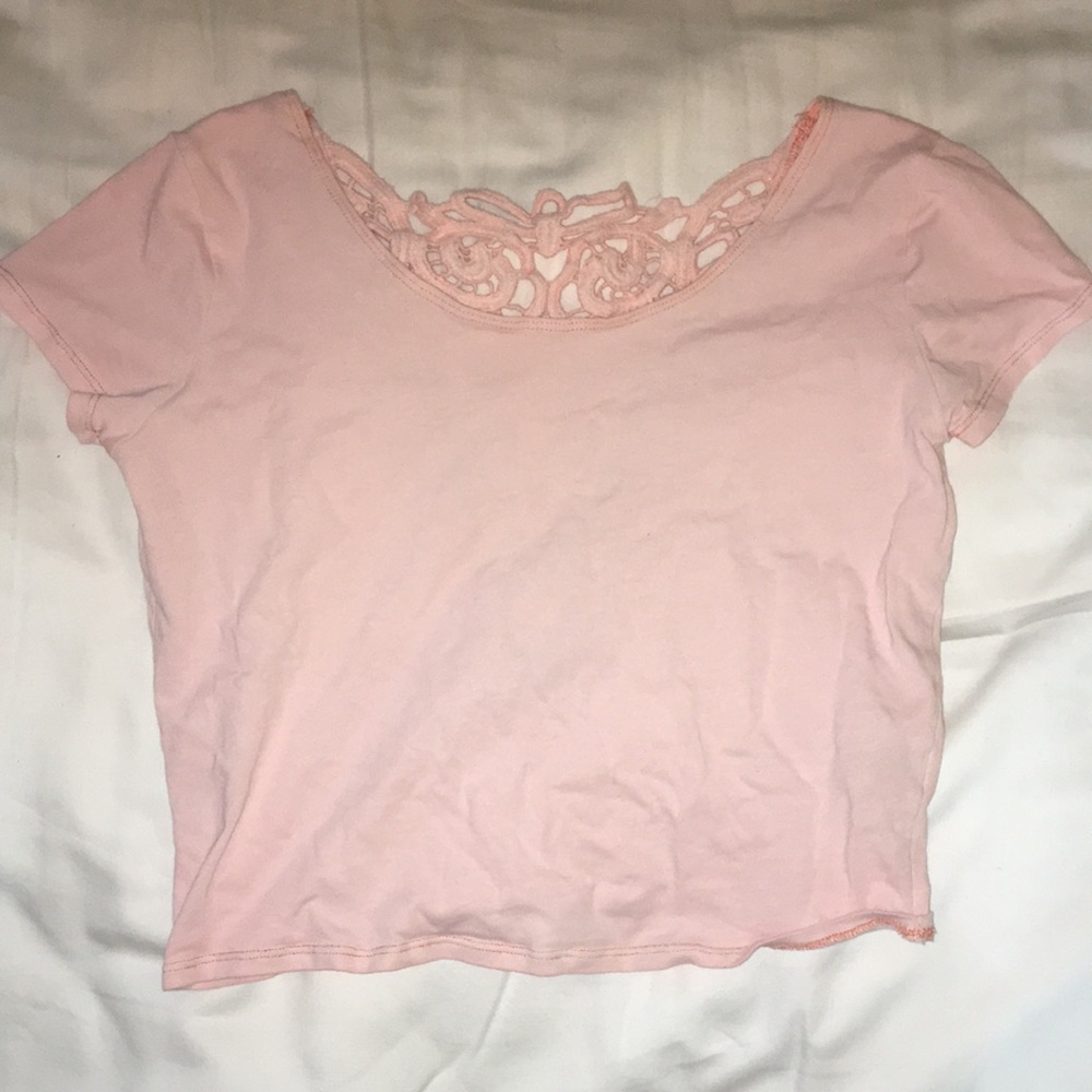 Light pink fitted crop top